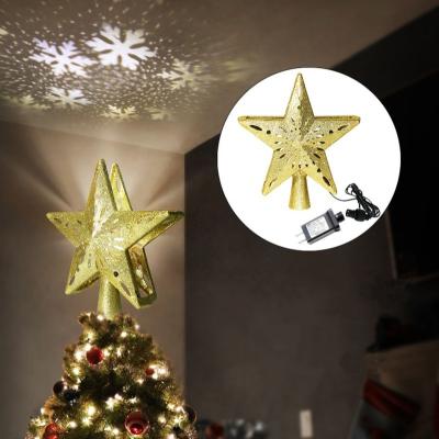 China Modern LED Christmas Tree Snowflake Star Laser Projector Lamp Ornament Star Pentagon Ceiling Night Lights for Home Decorations Lamp for sale