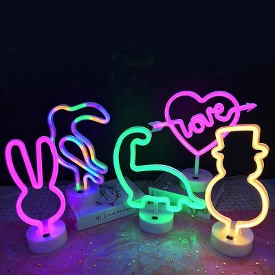 China Hot Sale Bedroom Neon Sign LED Neon Lights Custom Warm White Light Table Lamps Anchors Dinosaurs Rabbits Dinosaurs Snowmen Anchors For Bedroom Decoration for sale