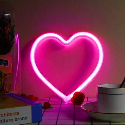 China Custom GIFT USB or LED Neon Light Battery Operated Magnet Heart Neon Sign Love Decorative Lights for Rooms for sale