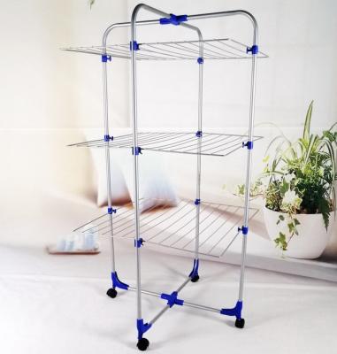 China YHB-4603A 3 Layers 18m Metal Portable Clothes Dryer Whole Sale Manufacture Space Saving Multi Function Fold Stands With Wheels for sale