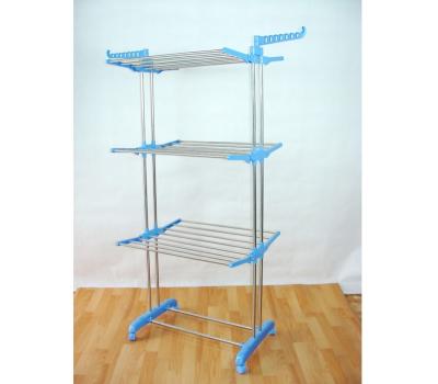 China MR-8031 Three Layer Multifunctional Stainless Steel Cloth Rack Foldable Racks for sale