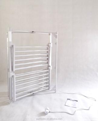 China Folding Electric Clothes Rack DRAL-9014-2 2 Layers Aluminum Foldable Electric Heated Towel Rack For Home for sale