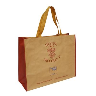 China Italy Brand SPA Eco-friendly Recycled PP Woven Promotion Printed Shopping Bags for sale