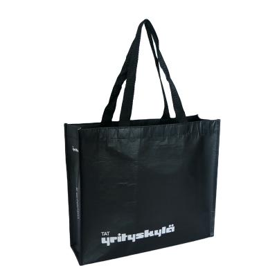 China Finland Market 100% Eco-friendly Plastic Bottle Recycled Shopping Bags With Logo for sale