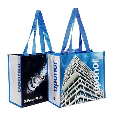 China Market eco friendly germany frineldy foldable custom printed rpet reusable 100% recycled shopping bag for sale