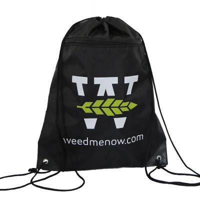 China Eco-Friendly USA Market High Quality Foldable 420D Drawstring Backpack Polyester Eco-Friendly Bag for sale