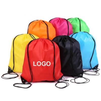 China Quality Eco-friendly Wholesale Silkscreen Printing Reusable Polyester Drawstring String Bag for sale