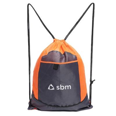 China New Design Promotion Polyester Backpack Eco - Friendly Drawstring Bag With Pockets for sale