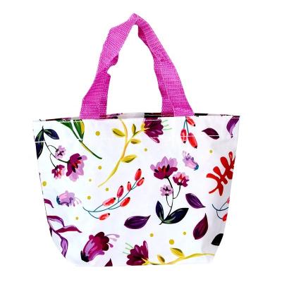 China Fashion Design Canvas Custom Printing Reusable Foldable 600D Polyester Tote Bag Eco-friendly Small Size for sale