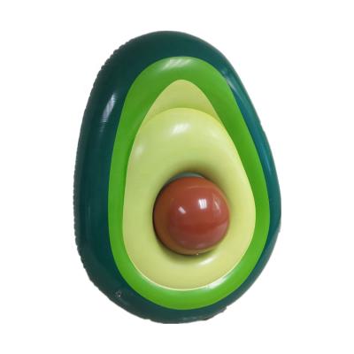 China Outdoor Water Fun Pool Float Avocado Shape Swim Mat Floats Air Water Floating Inflatable Raft Thickened Pool Toy for sale