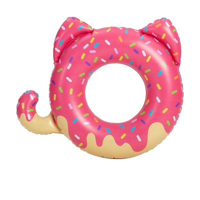 China Outdoor Water Fun Cute Inflatable Kitten Pool Float Mattress Swimming Pool Thickened PVC Summer Swimming Ring Adult for sale