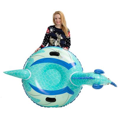 China Snow Ski Toys Inflatable Snow Tube Dragon Shape Sled Portable Inflatable Outdoor Winter Fun for Kids and Adults for sale