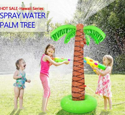 China Outdoor Entertainment Inflatable Coconut Palm Tree With Head Water Jet Spray Water Splash Sprinkler Toys for sale