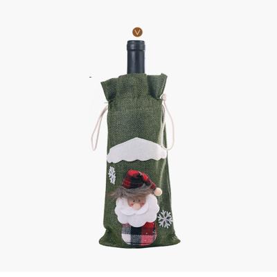 China New Christamas Home Decor Christmas Decorations Christmas Wine Bottle Set Wine Champagne Bottle Bag Wine Bottle Cover Bags for sale