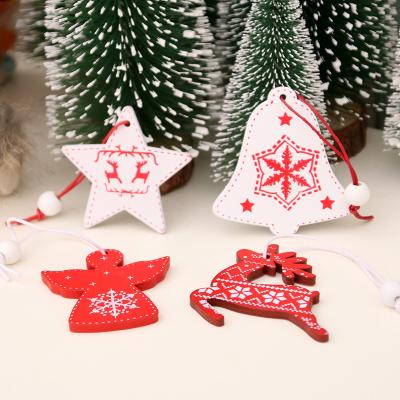 China Popular Small Bell Pendants Wooden Christmas Tree Hanging Christmas Ornaments Christmas Ornaments for Kids Home Gift Noel Navidad Decor for sale