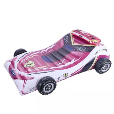 China Customized Outdoor Water Fun PVC White Racing Car Large Inflatable Water Toys Floating Pool For Fun for sale