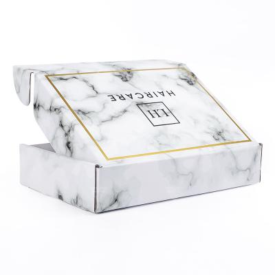 China Reused Luxury Printed Unique Corrugated Custom Mailing Listing Box Marble Style Paper Packaging Materials Shipping Boxes With Lingerie for sale