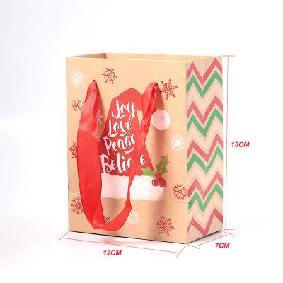 China Recyclable Christmas Packaging Custom Logo Printed Cute Paper Retail Store Bags For Gift for sale