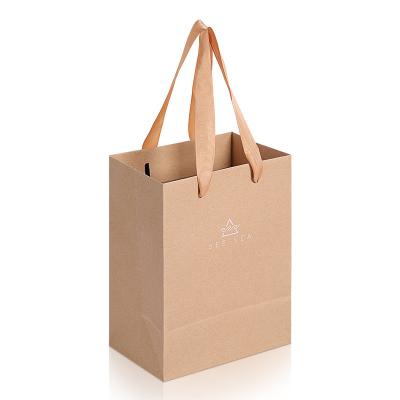 China Eco-friendly Good Quality Custom Recyclable Custom Logo Paper Shopping Bag Wholesale Kraft Paper Bag Full for sale