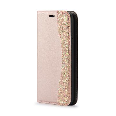 China Custom Leather Wallet Cell Phone Cover Glitter Anti-fall Leather Mobile Phone Case For Iphone 11 12 13 pro max for sale