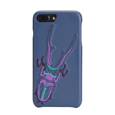 China Anti-fall Embroidery Custom Design Full PU Leather Case Packing Case For Iphone XS 12 13 Pro Max for sale