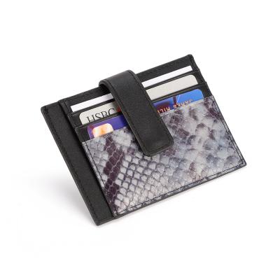 China RFID Blocking Luxury RFID Blocking Premium Python Leather Credit Card Holder for sale