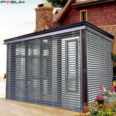 China Minimalist Outdoor Venetian Blind Waterproof Lower Price Blackout Professional Electric Aluminum Sunshade for sale