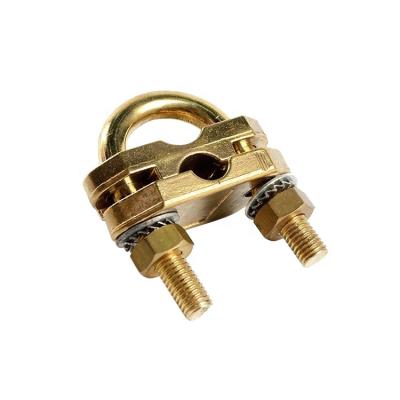 China Earthing Electric Connection Brass Ground Rod U Bolt Cable Clamp,Brass Clamps and connect for sale