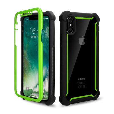 China PU+PC Cover Anti Scratch Rugged Hybrid PC Hybrid Mobile TPU Shockproof Phone Case XS Max for sale