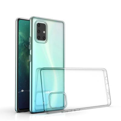 China Anti-drop Silicone TPU Slim Transparent Clear Back Protector Mobile Case For Samsung Galaxy A51 A71 5G for sale