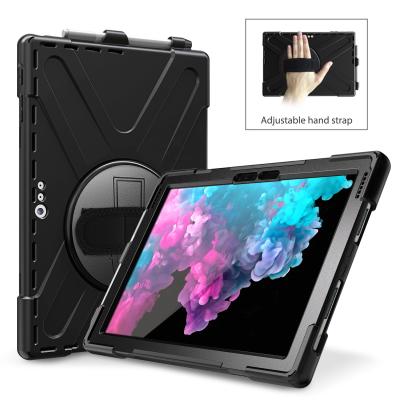 China Dual Kickstand Heavy Duty 2 In 1 Rotating Universal Stand 360 Silicone PC Tablet Case For Microsoft Pro 4 5 6 Outdoor for sale