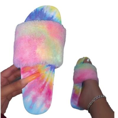 China Fashion Trend High Quality Winter Indoor Slippers For Large Ladies Slippers Warm Baby Fur Slippers for sale