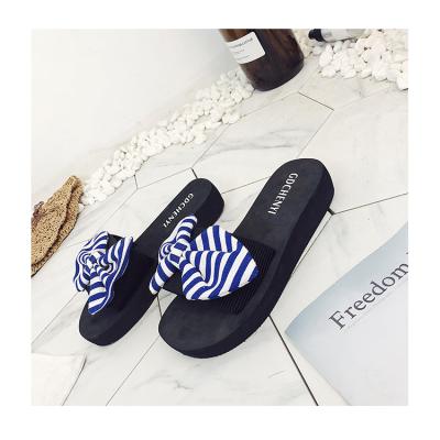 China Deodorization Bowknot Slipper Women's Summer Fashion Non-slip Beach Shoes for sale