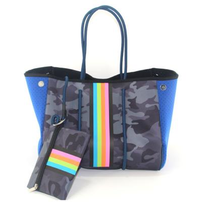 China Fashion Neoprene Bag Waterproof Soft Tote Handbag Trendy Noprene Fall Purse for sale