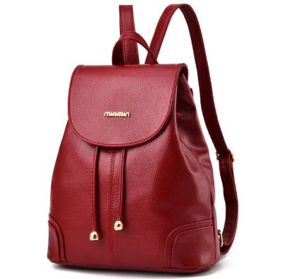 China Anti-theft Women's Mini Bookbag College Mochila Ladies Satchel Leather Backpack for sale