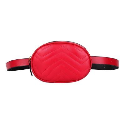 China 2021 New Arrival Water Proof Fashion Ladies Quilted Fanny Pack Waist Belt Bag Custom Cheap PU Girl Waist Bag Fashion Women Bag for sale