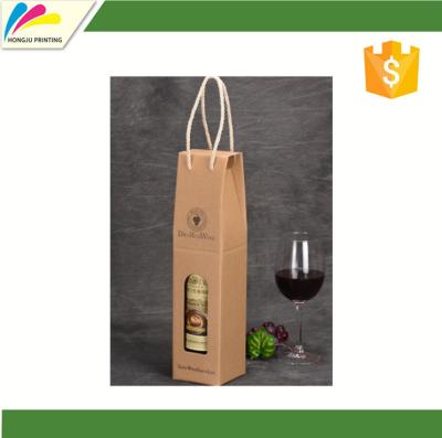 China Recycled Materials Hot-stamping Logo On Paper Board Single Bottle Oliver Oil Window Wine Box for sale