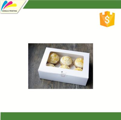 China Recyclable Pure White Cardboard Wholesale Price Cupcake Cups Cake Cookies Take Out Food Box for sale