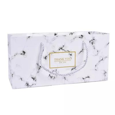 China Recyclable Customized Print Jewelry Marble Paper Packaging Bags With Logo for sale