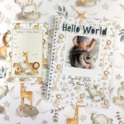 China paper & Baby World Cardboard Welcome to Memory and Time of the Year First Milestone Book with Spiral Binding for sale