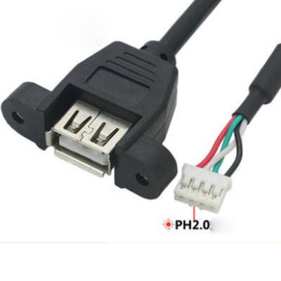 China 2464 OEM Panel Mount A Female Molex 4 Pin To USB for sale