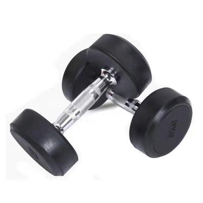 China Universal Dumbbell Logo Rubber Coated Dumbbell Custom Gym Dumbbell Fitness for sale