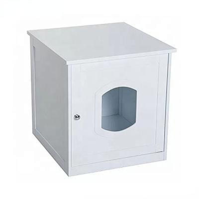 China New Sustainable Pet House Enclosure Bin Furniture Wooden Cabinet Hidden House With Table for sale