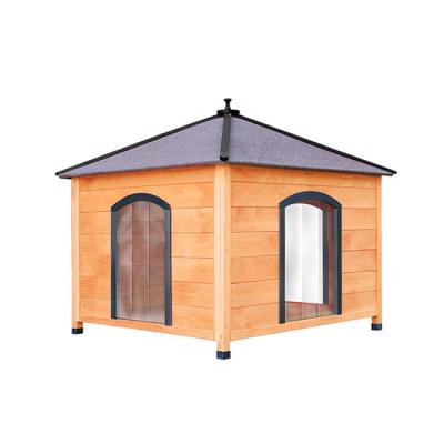 China Viable Outdoor Dog Kennel Wooden Square Kennel With 3 Doors for sale