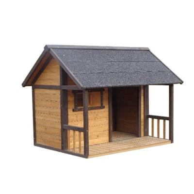 China Wooden Shelter Dog Kennel High Quality Viable Outdoor Wooden Kennel Large Fir Shelter for sale