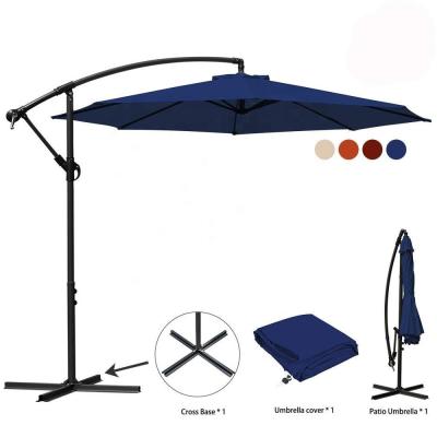 China Push Button Tilt And Crank System Wholesale Commercial Offset Large Garden Umbrella for sale