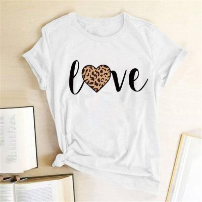 China New Styles Breathable Short Sleeve Tee Letter Print Round Neck All-match Casual Style Plus Size Loose Blouse Tops Women's T-Shirt for sale