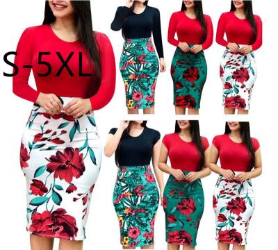 China Viable Hot Sales Plus Size Women's Clothing +Women's Floral Casual Dress +Lady Elegant Dresses +Women Dress+ for sale