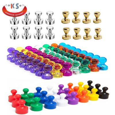 China Industrial Magnet Assorted Color Strong Neodymium Magnetic Push Pin Use For Fridge Whiteboard Card Desk Magnets for sale