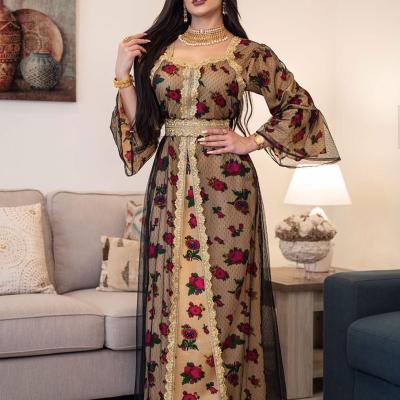 China New 2022 Women Polyester Unique Islamic Arabic Abaya Traditional Muslim Fashion Clothing for sale